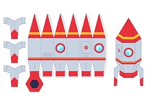 ocuklar iin hazr model Uzay Gemisi maketi ablonu, paper craft model